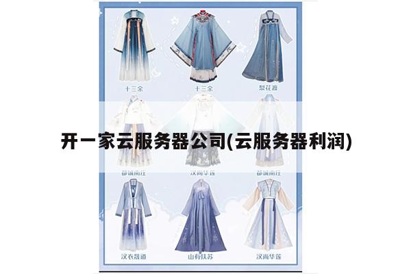 开一家云服务器公司(云服务器利润)